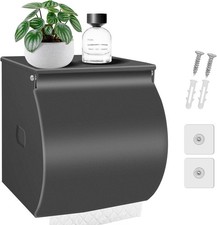 Toilet Paper Holder Wall Mount, Self Adhesive Toilet Paper Holder with Shelf,