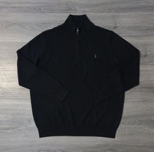 Polo Ralph Lauren Men  s Washable Merino Wool 1/4 Zip Sweater Black Big Tall 3XLT