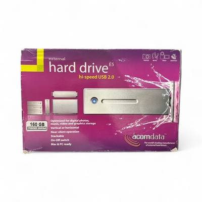 ACOMDATA 160GB EXTERNAL HARD DRIVE High Speed USB 2.0  7200 RPM HD160UE5-72  