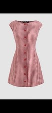 Brand New With Tags Cider Gingham Red Checkered Picnic Dress Size small