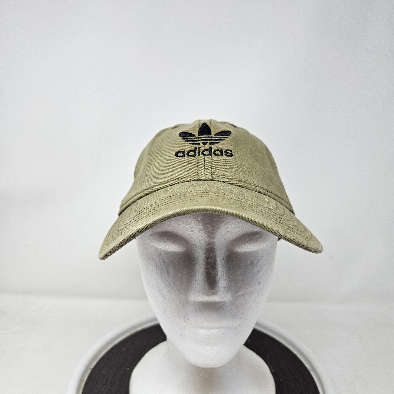 Adidas Hat Cap Strap Back Olive Green Trefoil Embroidered Da