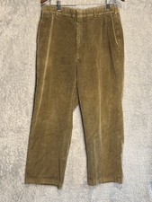 Orvis Wide Wale Corduroy Pants Men's 32x29 Flat Front Tan Brown VTG