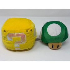 Super Mario One Up Mushroom Plush and Question Mark Block Sounds Works 