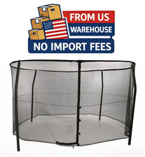 Bazoongi 14ft Universal Trampoline Enclosure Net System 4-Leg Design BZ1409E4