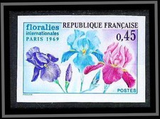 France N°1597 Floralies fleurs flowers Paris 1969 Non dentelé imperf