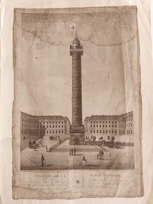 Kupferstich/Stahlstich Place Vendome - Empire Napoleon um 1820