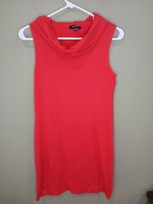 Express Extra Small Sleeveless Coral Color T-shirt Dress Cotton Casual Cowl Neck