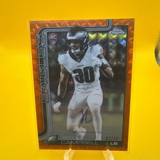 2025 Topps Chrome Jihaad Campbell Rookie RC Football Leather Orange #/25 Eagles
