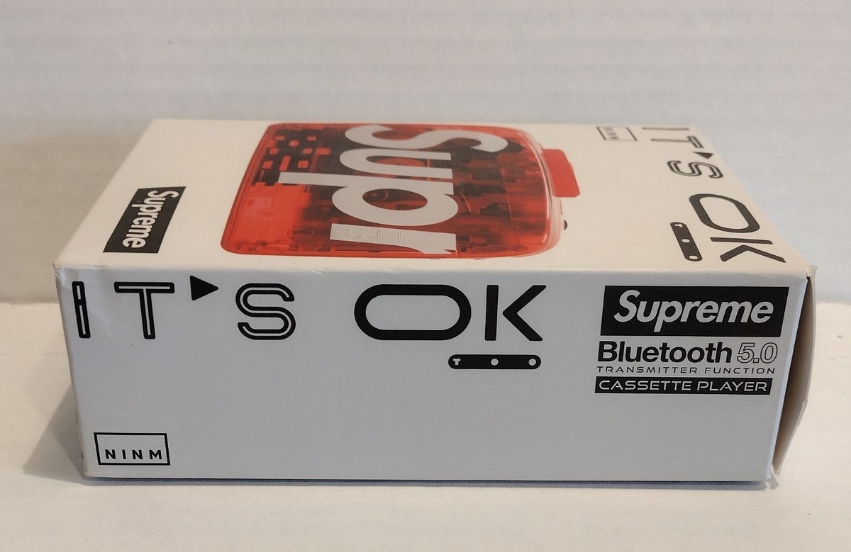Supreme IT'S OK TOO Red Transparent Cassette Tape Player Bluetooth