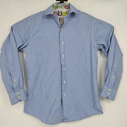 VTG Brooks Brothers Shirt Mens 15.5 33 Blue USA Long Sleeve Button Up Italy