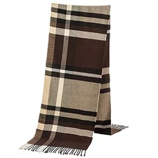 Men's Scarves Classic Arrival Winter Plaid Scarf Tassel Edge New 2020 Brown