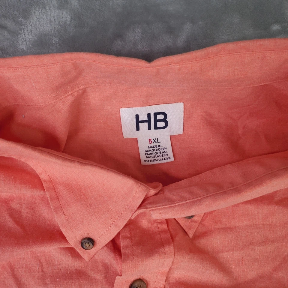 LOT OF 2 Harbor Bay HB Shirt Men’s 5XL Orange Black Short Sleeve Button Down - Image 3 of 4