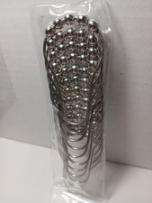 12 Piece Stainless Steel Shower Curtain Hooks Silver Beads Bathroom Set