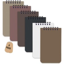 6 Pack Small 3x5 Spiral Notebooks with Lined Pages Top Spiral Notepad Mini Memo