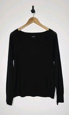 Gap Women's Black Merino Wool Long Sleeve Sweater Size Medium Boat Neck  New