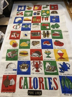 Never Used “Calories” Linen Kitchen Towel