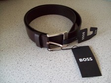 Image of HUGO BOSS Jemio Men’s Leather Belt – Dark Brown – Size 90 / 34” – New With Tags