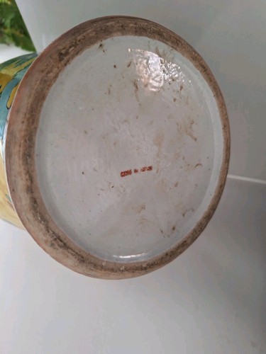 Vaso Giapponese Antico, Grande Ceramica A Motivo Fiori Dipinti Alla Mano - Photo 12 sur 13
