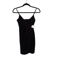 Altar’d State Black Metallic Sleeveless Mini Dress Size XS Glam Sexy Holiday Y2K