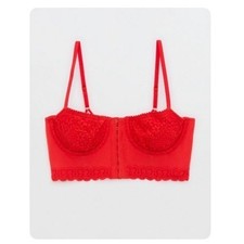 Aerie Red Lace Bustier Corset Crop Top 40DD Going Out Top