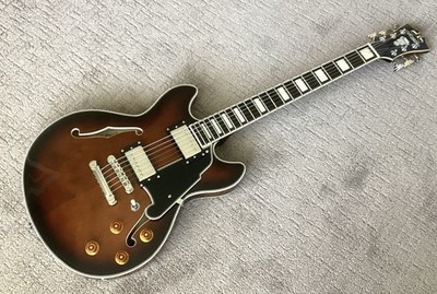 D'Angelico Premier Mini DC Electric Guitar - Brown Burst