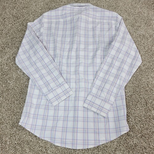Neu mit Etikett Mizzen + Main Leeward Besatz Herren Medium weiß kariert Performance Knopfleiste LS - Bild 3 von 6