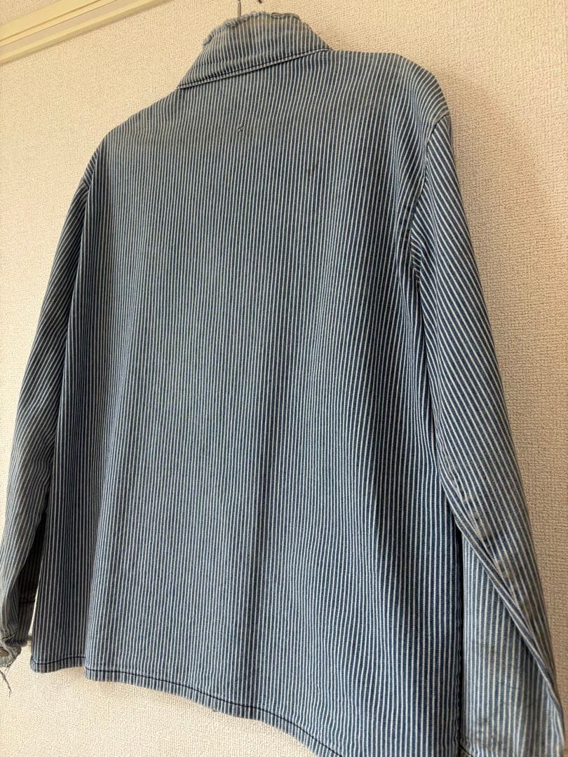 Vintage Pointer Hickory Coverall Jacket Navy Stri… - image 11