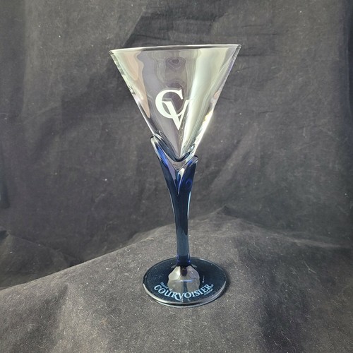 House of Courvoisier Cognac CV Blue Stem Cocktail Martini Brandy Glass Snifter - Picture 1 of 8
