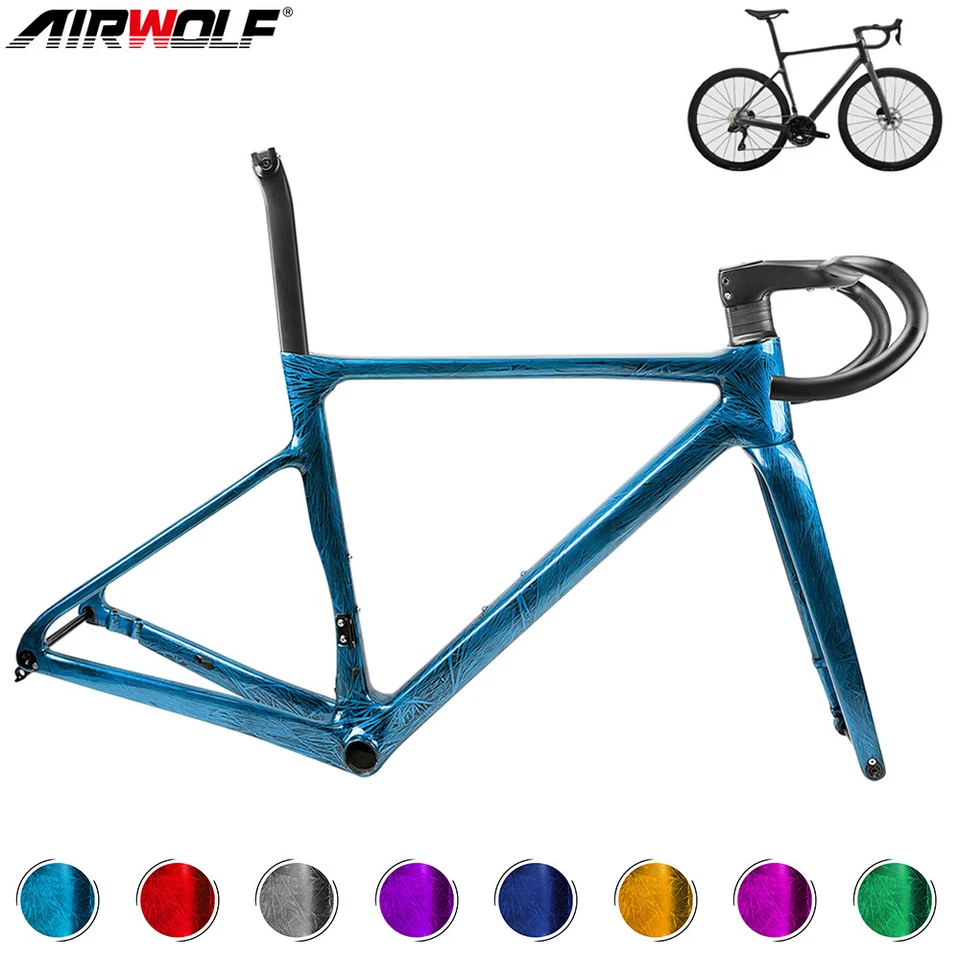 AIRWOLF T1100 Carbon Rennradrahmen Superleichtes Kletterfahrrad Kristall 700*38c