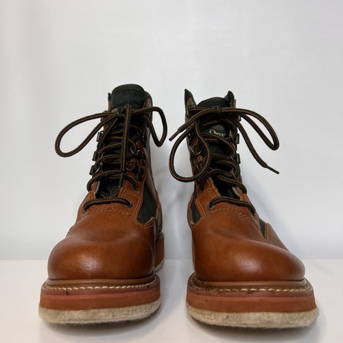 Vintage ORVIS Brown Green Felt Bottom Ankle Hiking Work Hunting Boots Mens Sz 6 - Picture 5 of 12