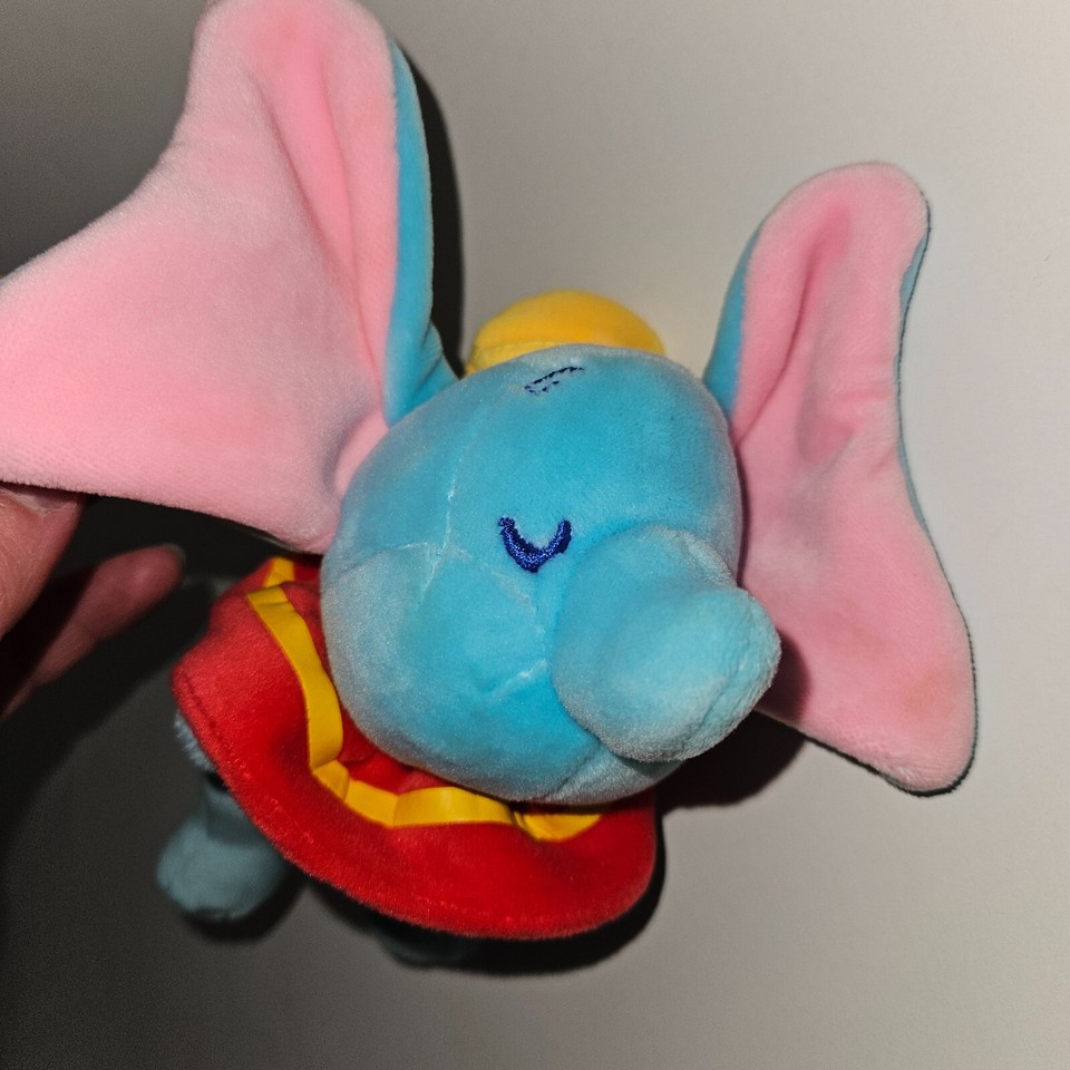 Disney Store Mini Cuddleez Blue Dumbo Plush 6" Long Stuffed Animal Toy