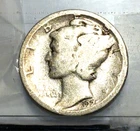 1925-D Mercury Silver Dime, AG/GOOD Details, KM#140