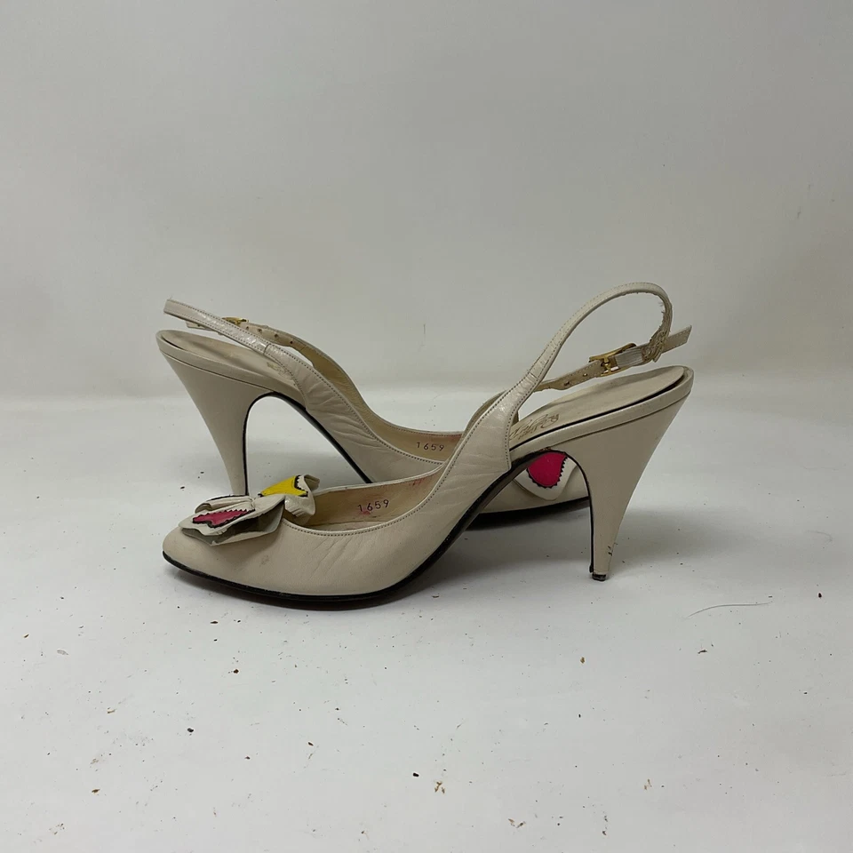 VTG 60s 70s Rosina Ferragamo Schiavone Flint Sunny Art to Wear Pumps High Heels - Image 4 of 4