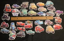 LOT OF 10 CARS disney pixar theme characters Stickers Decals lightning mcqueen