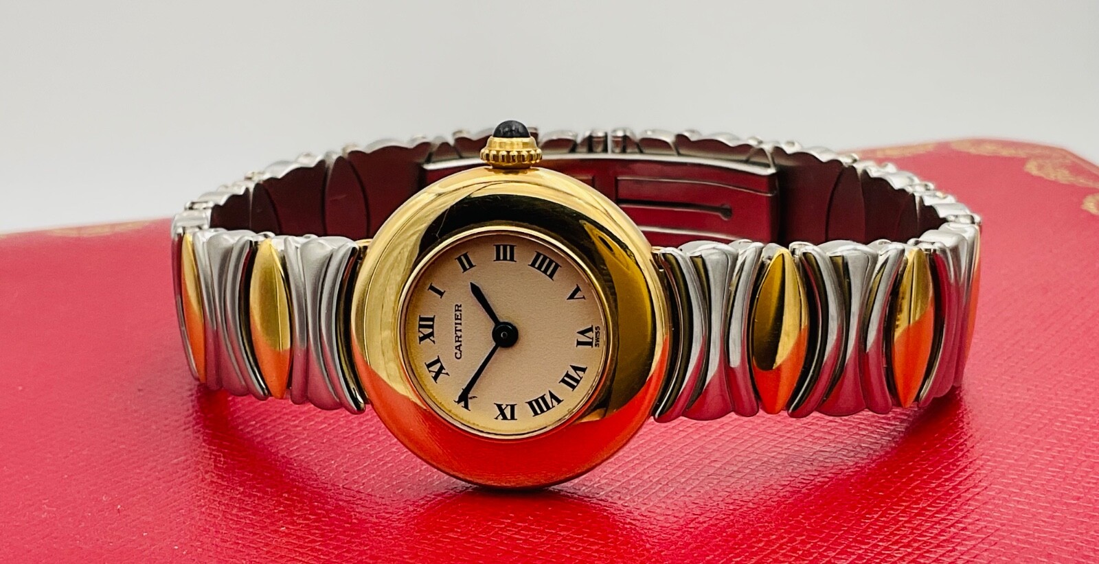 Cartier Paris Colisee 18K Yellow Gold & Stainless Steel Quartz Watch & Box