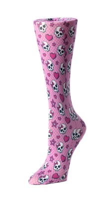 Pink Skulls 8-15 mmHg abgestufte Kompressionsstrümpfe