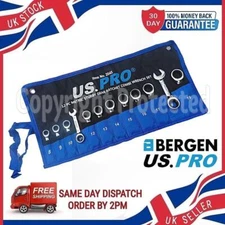 12PC STUBBY GEAR RATCHET SPANNER COMBINATION WRENCH SET METRIC RING END OPEN