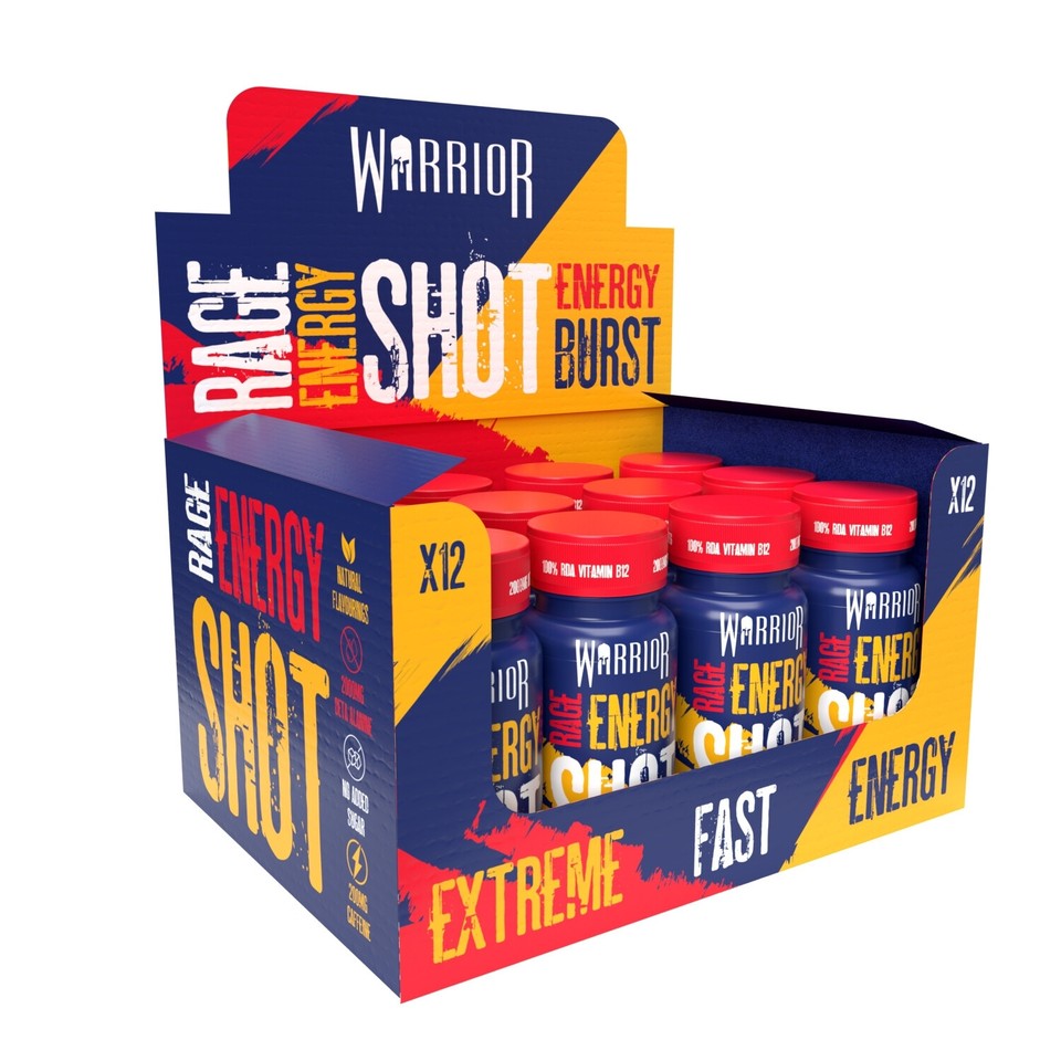 Pre workout Shots 12 Pack Energy, Warrior Ready Drink, Caffeine