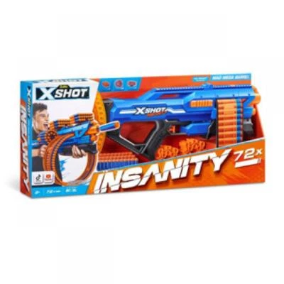 Zuru X-Shot Blaster Gewehr Insanity Mad Mega Fass Barrel mit Soft Darts 72 Neu