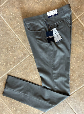 Hart Schaffner Marx New York Wool Blend Dress Pants 42R Unhemmed Grey $155 NWT