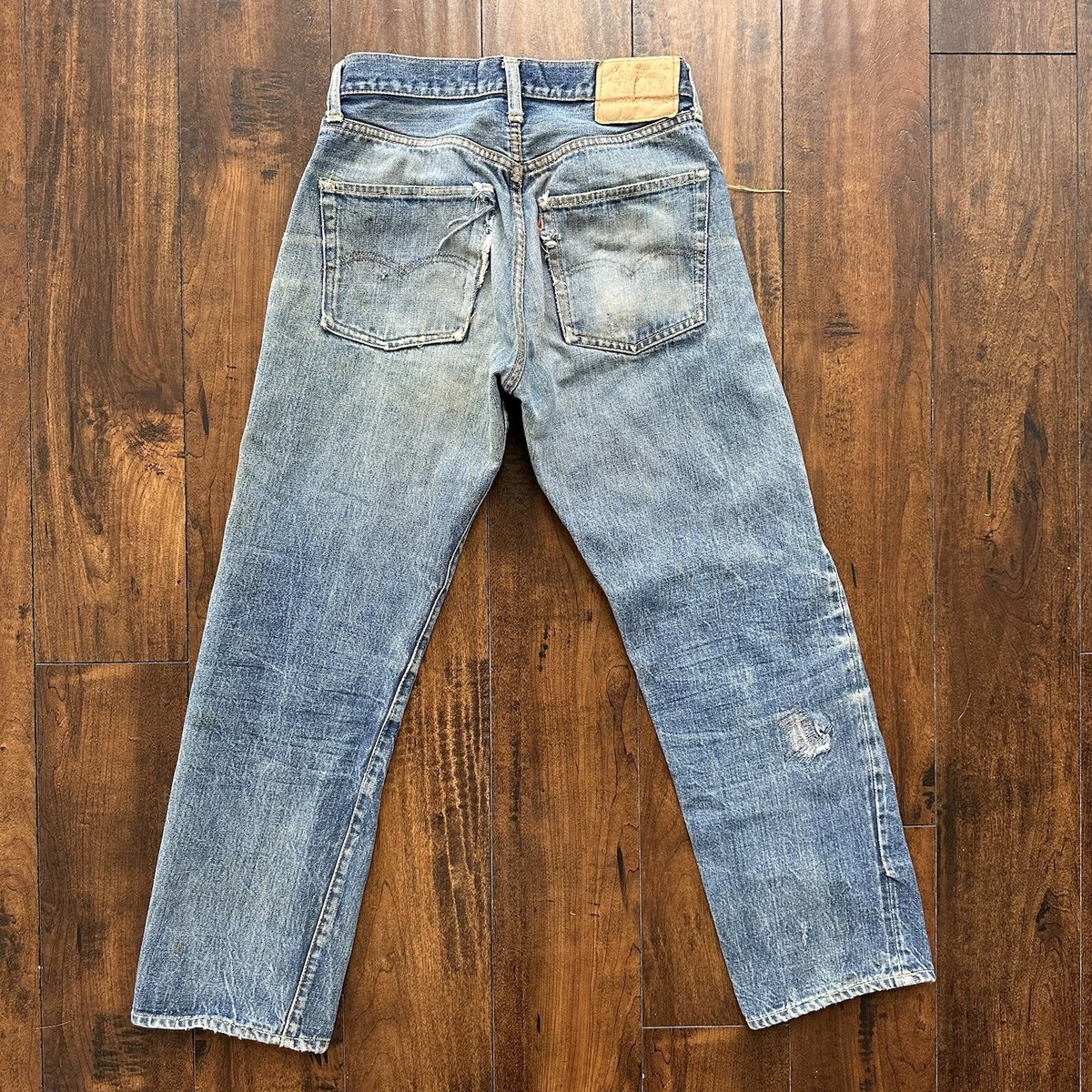 Levis 501 XX Big E True Vintage 60s Redline THRASHED Denim