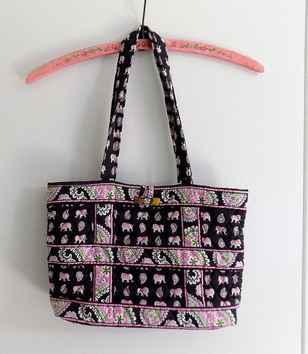 Vera Bradley Pink Elephant Tic Tac Tote Pattern & Toggle Clasp