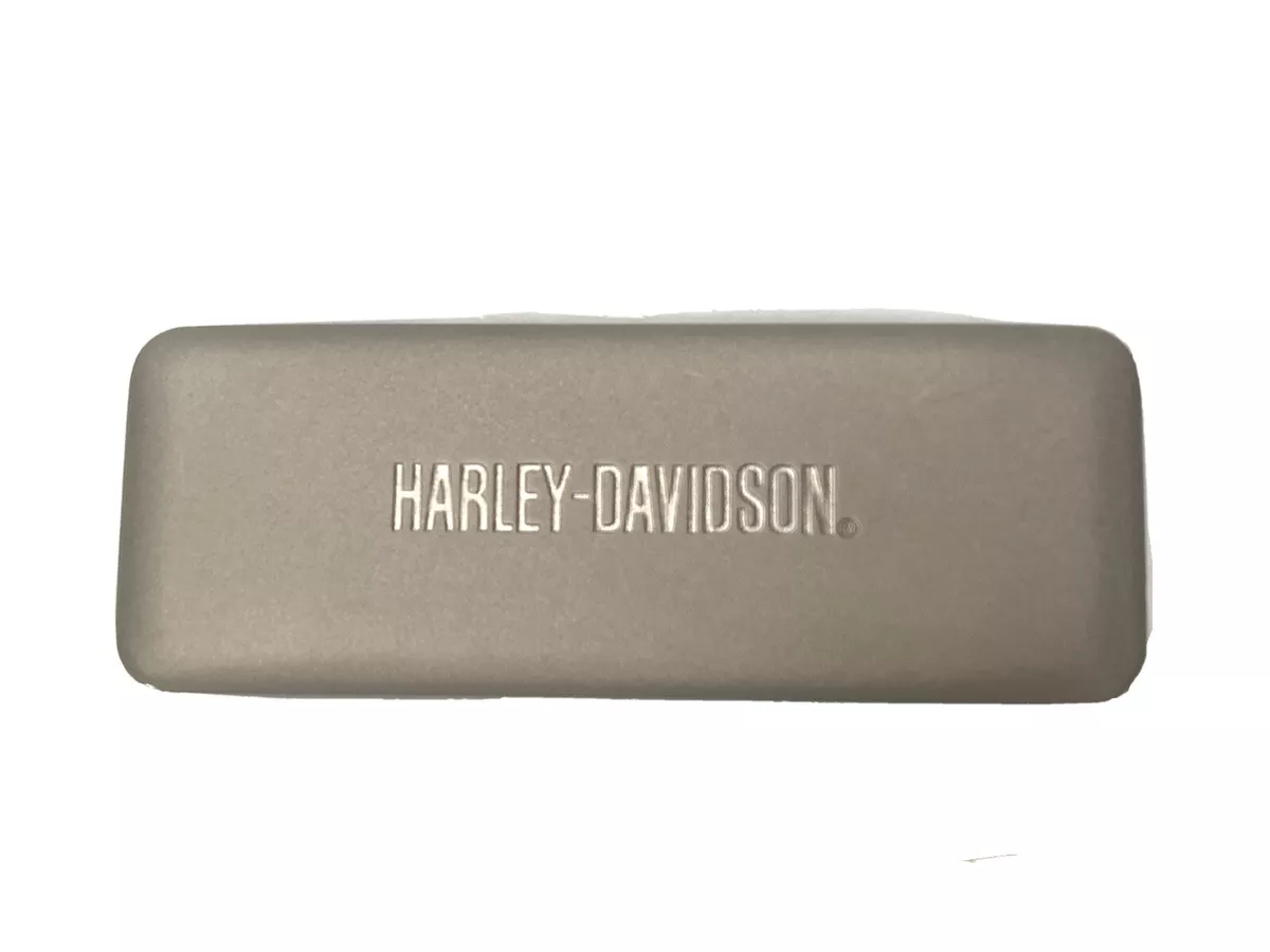 Harley Davidson Eye Glasses Case Gray Metallic Sunglasses Holder
