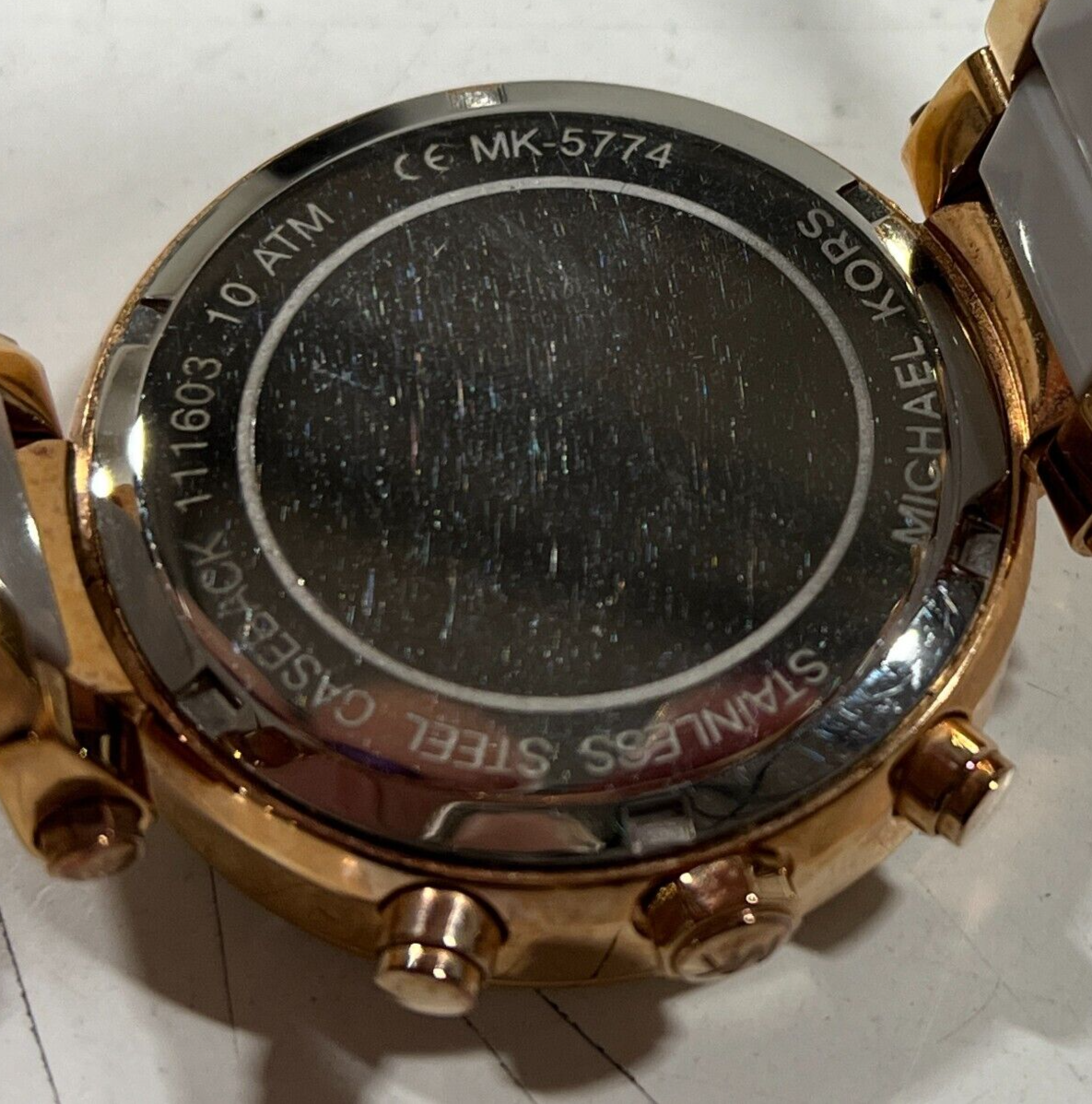 Michael Kors MK5774 Wrist Watch, Rose Gold & White