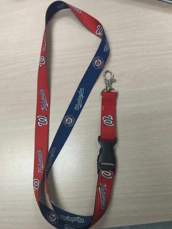 WinCraft Washington Nationals Navy Reversible Lanyard with Detachable Buckle - Image 2 of 2