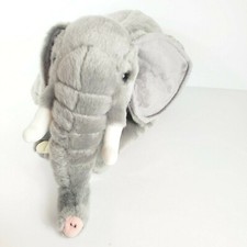FAO Schwartz Elephant Plush 2018 Grey Stuffed Animal 16" L x 12" H