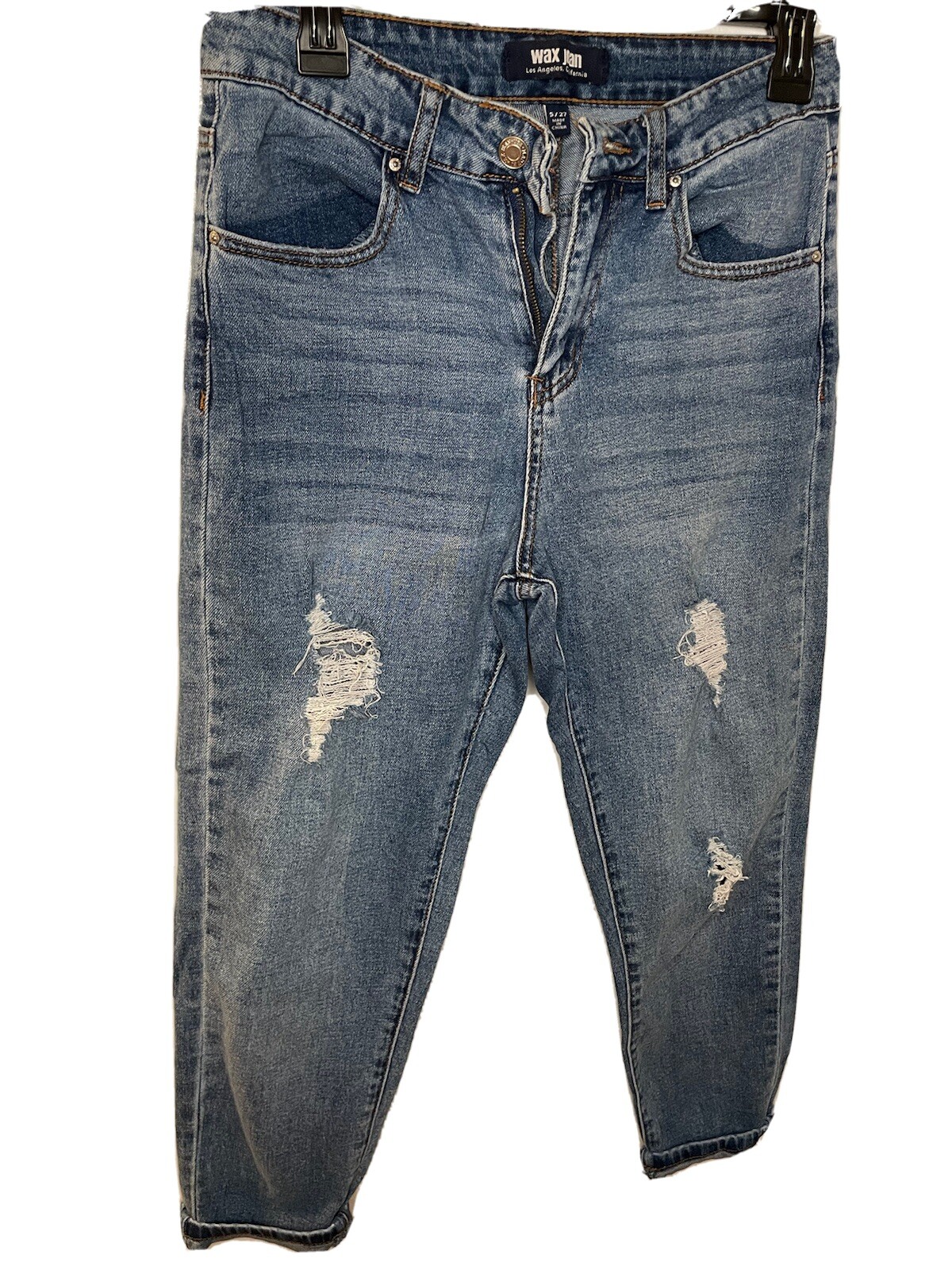 Wax Jean Medium Wash Roll Cuffed Capri Jean Size US 5… Gem