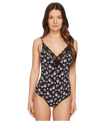 STELLA McCARTNEY ワンピース 36(XS位) 2318624S0026 Stella McCartney Black Grungy Flower One-Piece Swimsuit Size