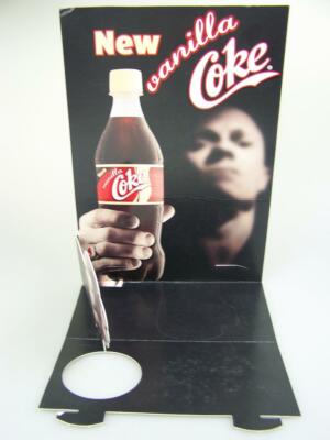 2002 Vanilla Coke Coca Cola 3D cardboard folding sign ''Reward your curiosity''