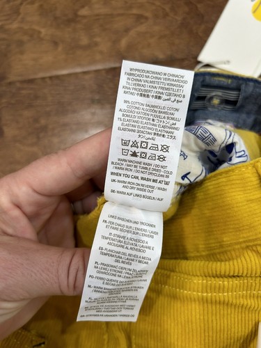 NEW Boden Honeycomb Yellow Straight Leg Corduroy Pants Size 14 Youth NWT - Picture 8 of 9